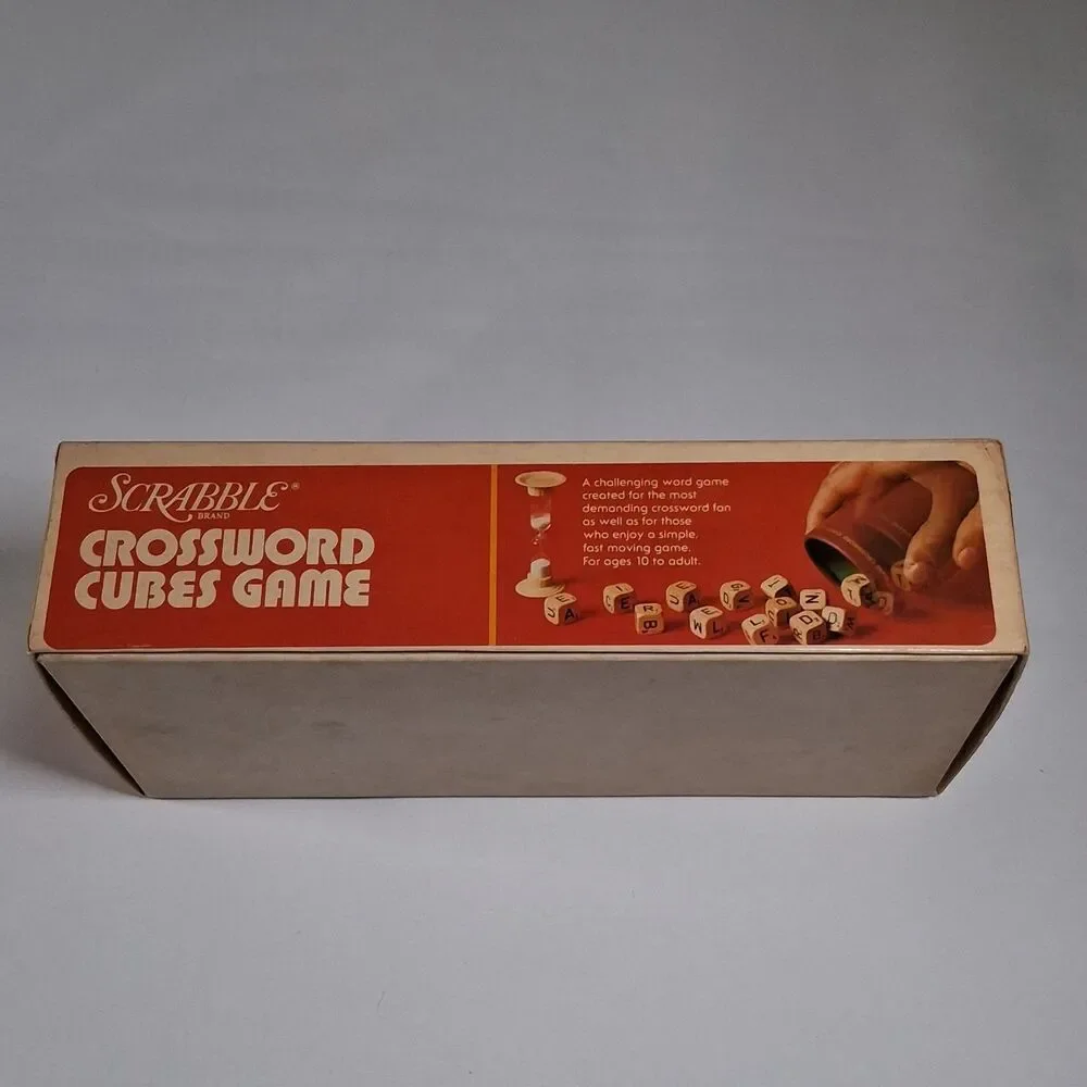 Scrabble Crossword Cubes Game 1968 Selchow & Righter Wooden Dice Complete VTG